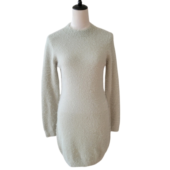 Freshman 1996 Light Green Fuzzy Sweater Mini Dress Size Small - Picture 1 of 4